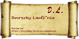 Dvorszky Lavínia névjegykártya